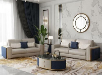 Sofagarnitur 3+2+1 Design Modern Sofas Ledersofa Couch Wohnlandschaft Sofa Sitz